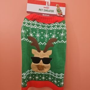 NWT Reindeer Christmas Pet Dog Holiday Sweater Size Medium Limited Edition